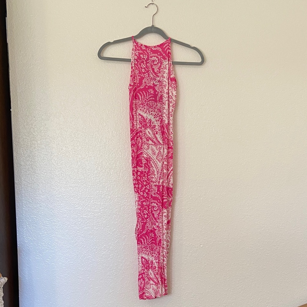 Vero Moda Pink and White Paisley Dress
